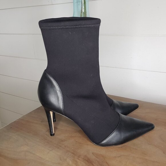 Carrano Made in Brazil Black Scuba Pointy Toe Heels Size 10 - Picture 1 of 7